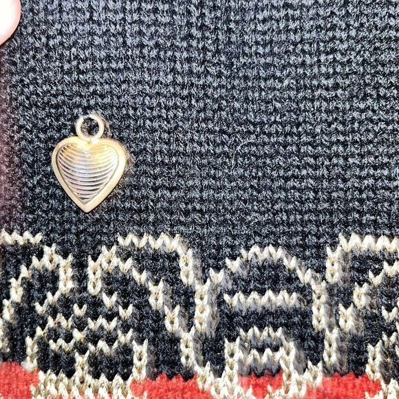 VTG Carole Little Charms Sweater Wmn Sm Grandma Geometric Wool Blend Unique Rare - Picture 3 of 13